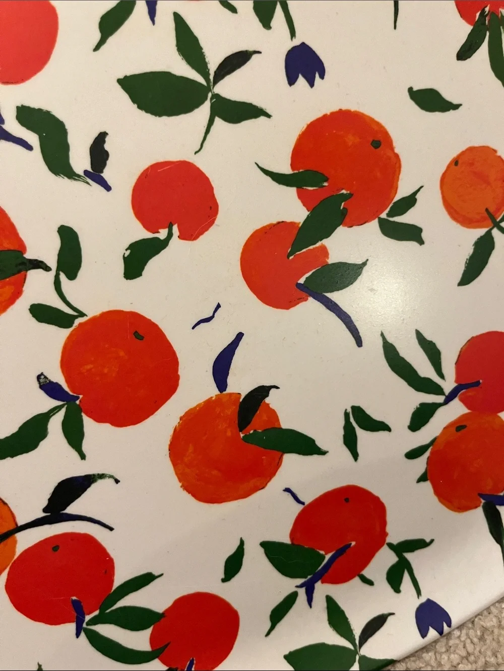EUC Target Opal House White Melamine Serving Platter - Orange Fruit Pattern